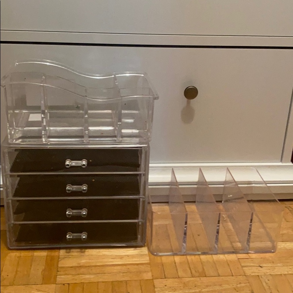 AS IS acrylic makeup storage